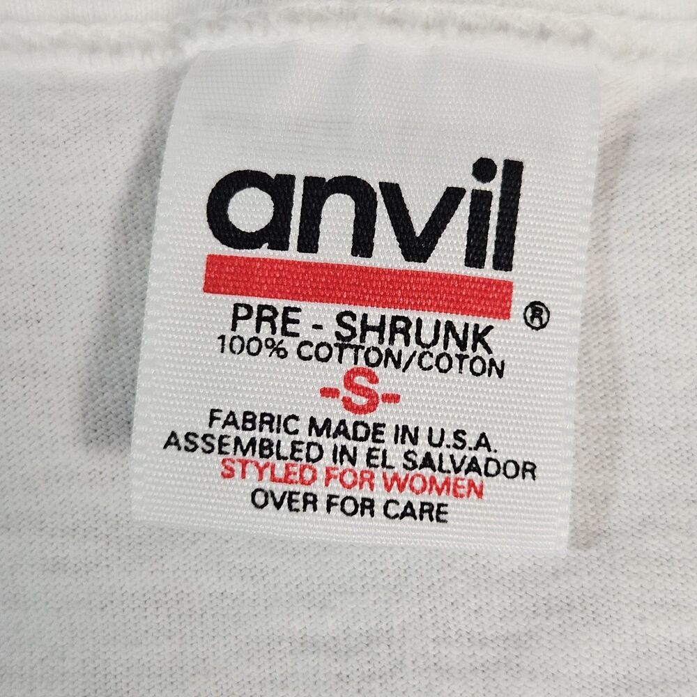 Vintage Anvil Hawaii T Shirt Size S White Embroidered Palm Trees 100% Cotton USA - Picture 9 of 10